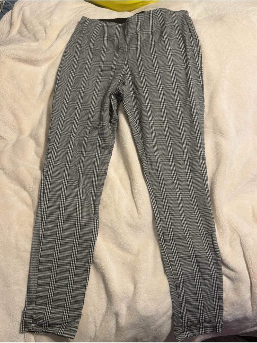 Calvin Klein Black & White Plaid Slim Pants